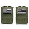2 Pack Molle Pouches - Vest Cell Phone Holster Belt Waist Bag Pack EDC Accessories Small Utility Pouch With Flag Patch Tactical Compact Water-Resistant Army Green view 1