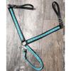 Hill Leather Company New Black Color Bio-Thane Breast Collar w/Baby Blue Overlay & Black Barbwire view 2