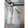 Hill Leather Company New Black Color Bio-Thane Breast Collar w/Baby Blue Overlay & Black Barbwire view 3