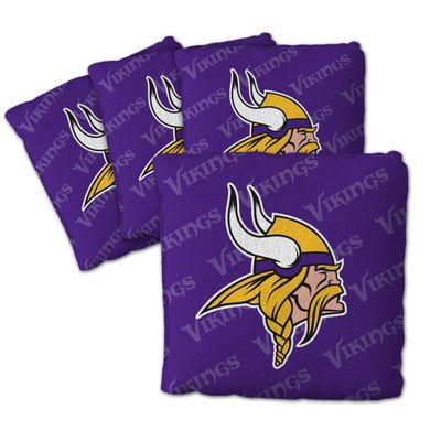 YouTheFan Officially-Licensed NFL Minnesota Vikings Set of 4 Cornhole Bags - All Weather Regulation 6 x 6 Size - 16oz Weight - Designed in USA