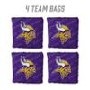 YouTheFan Officially-Licensed NFL Minnesota Vikings Set of 4 Cornhole Bags - All Weather Regulation 6 x 6 Size - 16oz Weight - Designed in USA view 2