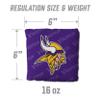 YouTheFan Officially-Licensed NFL Minnesota Vikings Set of 4 Cornhole Bags - All Weather Regulation 6 x 6 Size - 16oz Weight - Designed in USA view 3