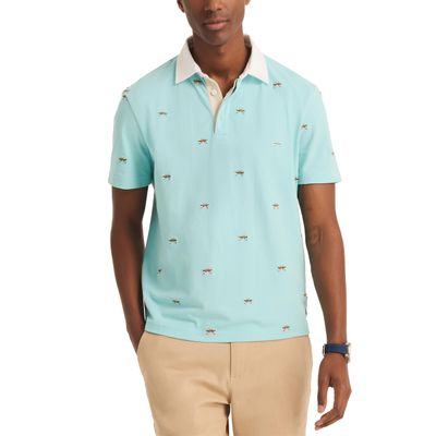 Nautica Classic Fit Printed Polo, Antigua Surf, XXL