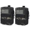 2 Pack Molle Pouches - Vest Cell Phone Holster Belt Waist Bag EDC Accessories Small Utility Pouch With Flag Patch Tactical Compact Water-Resistant Black Camo view 1