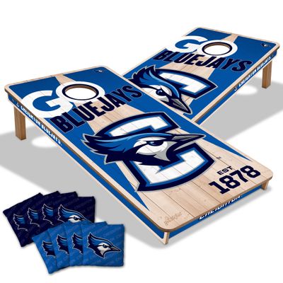 YouTheFan NCAA Creighton Bluejays 2 x 4 Professional Wood Cornhole Game with Logo Bags