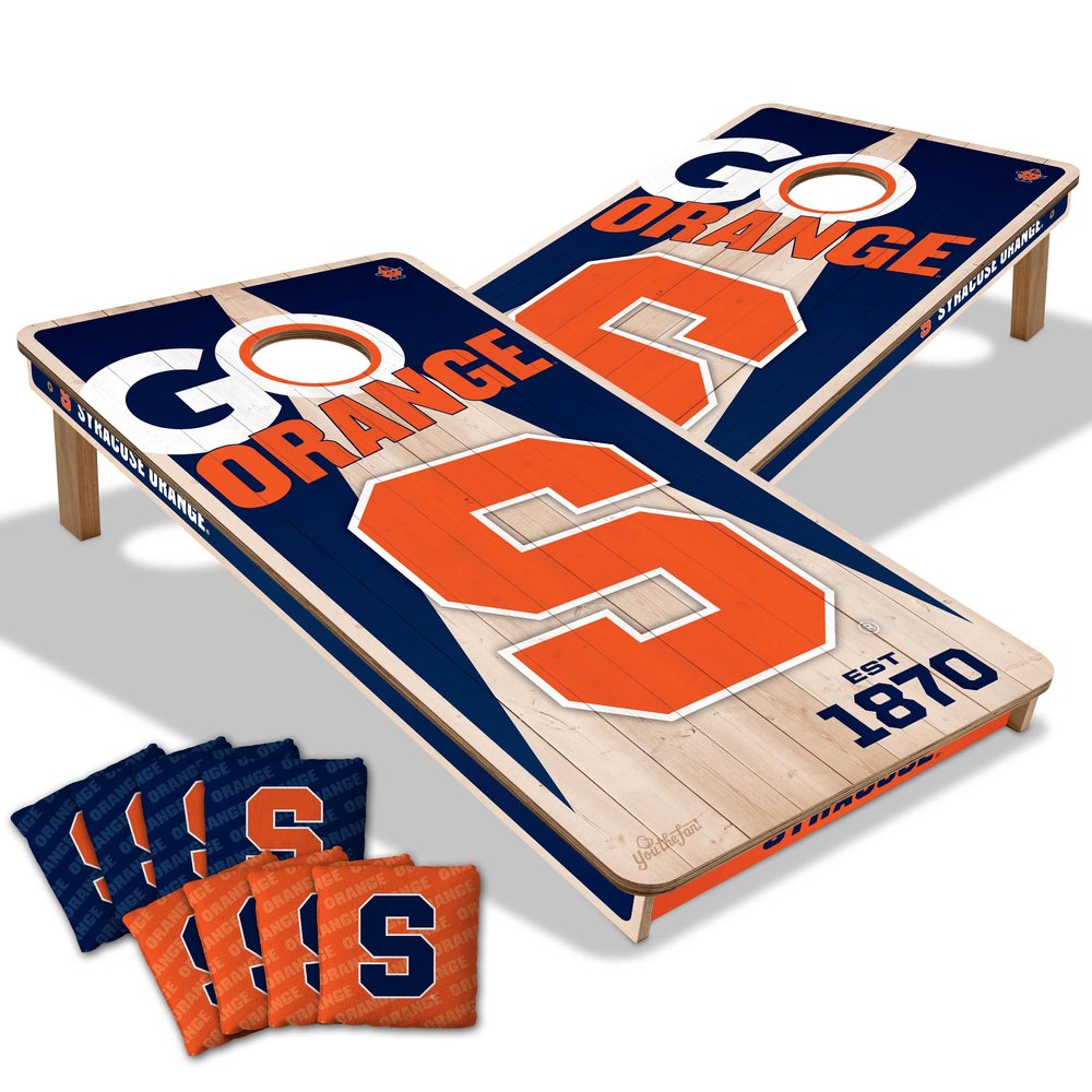 YouTheFan NCAA Syracuse Orange 2 x 4 Professional Wood Cornhole Game with Logo Bags