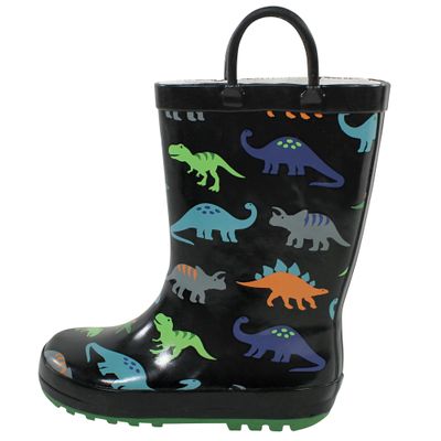Hudson Baby Unisex Rain Boots, Dinosaurs, 6 Toddler