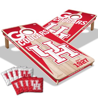 YouTheFan NCAA Houston Cougars 2 x 4 Professional Wood Cornhole Game with Logo Bags