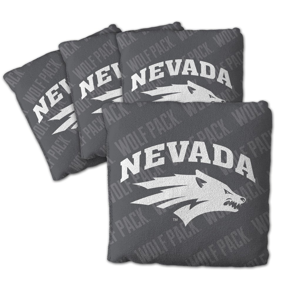 YouTheFan Officially-Licensed NCAA Nevada Wolf Pack Set of 4 Cornhole Bags - All Weather Regulation 6 x 6 Size - 16oz Weight - Designed in USA