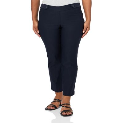 Briggs New York Women's Pull On Straight Leg Magic Pant, Navy, 8