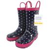 Hudson Baby Unisex Rain Boots, Navy Dots Pink, 6 Toddler view 2