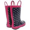 Hudson Baby Unisex Rain Boots, Navy Dots Pink, 6 Toddler view 3