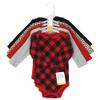 Hudson Baby Unisex Baby Thermal Long Sleeve Bodysuits, Buffalo Plaid Leopard, 0-3 Months view 2