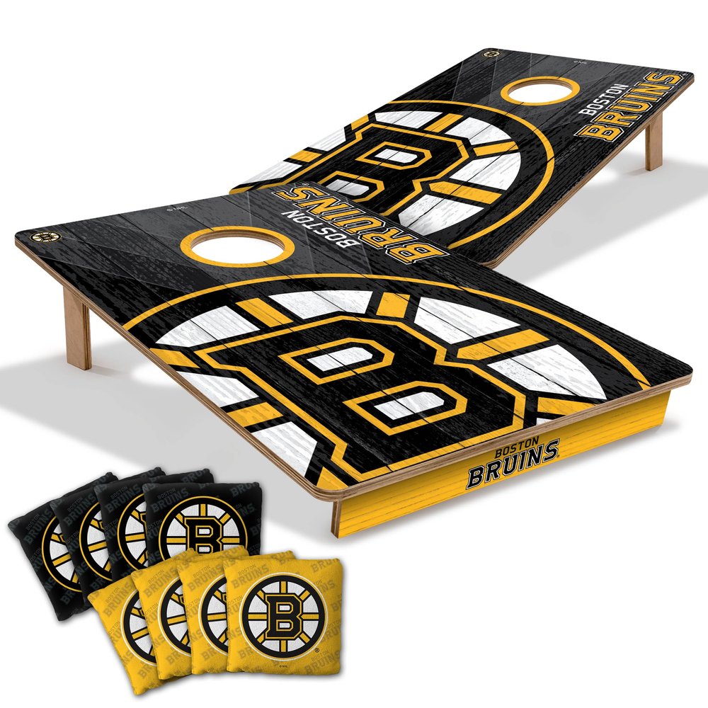 YouTheFan NHL Boston Bruins 2 x 3 Wood Cornhole Game with Logo Bags