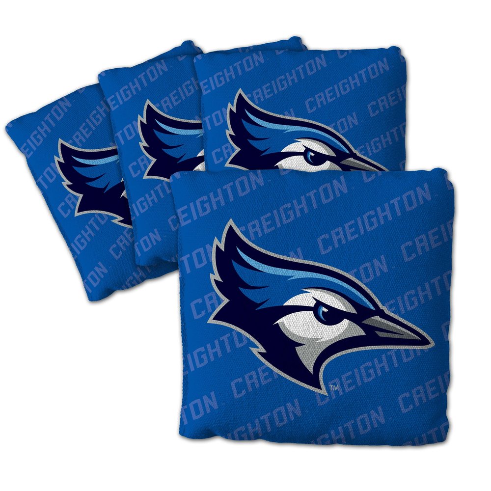 YouTheFan Officially-Licensed NCAA Creighton Bluejays Set of 4 Cornhole Bags - All Weather Regulation 6 x 6 Size - 16oz Weight - Designed in USA