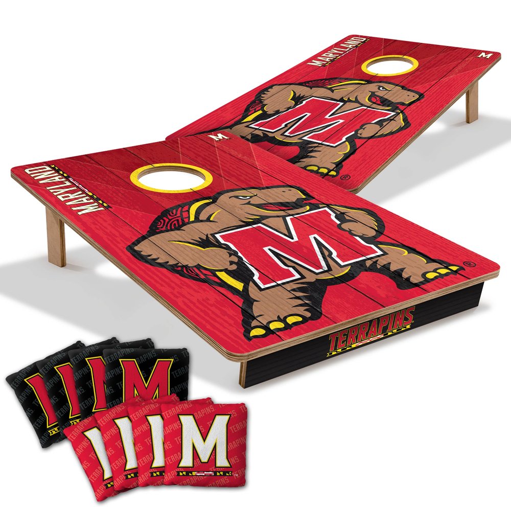 YouTheFan NCAA Maryland Terrapins 2 x 3 Wood Cornhole Game with Logo Bags