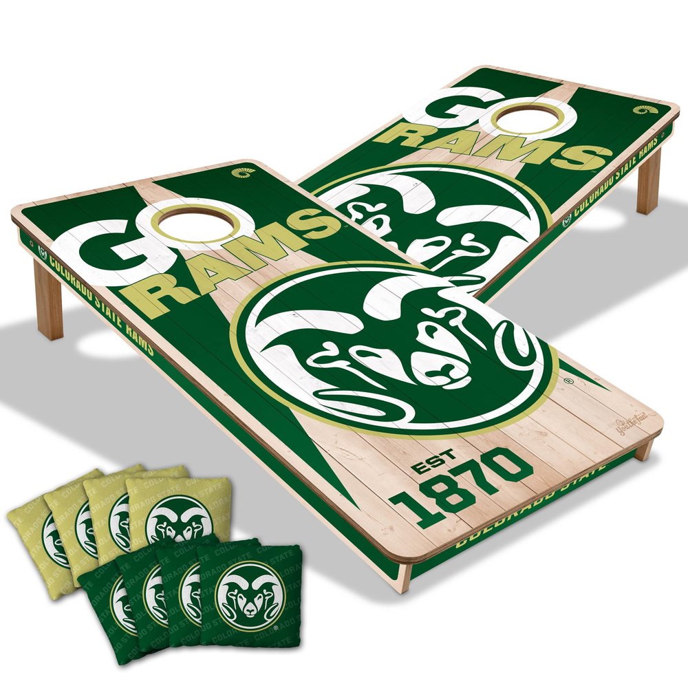 YouTheFan NCAA Colorado State Rams 2 x 4 Professional Wood Cornhole Game with Logo Bags