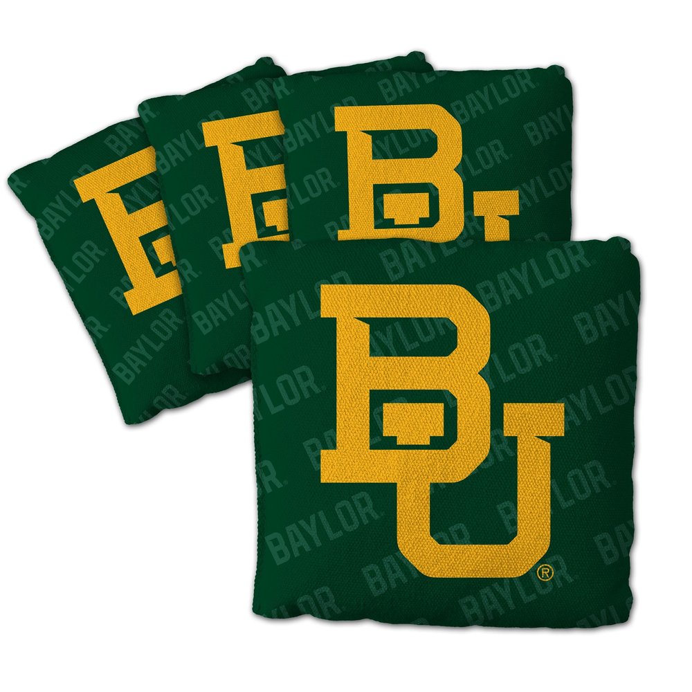 YouTheFan Officially-Licensed NCAA Baylor Bears Set of 4 Cornhole Bags - All Weather Regulation 6 x 6 Size - 16oz Weight - Designed in USA