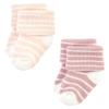 Hudson Baby Unisex Baby Cotton Rich Newborn and Terry Socks, Blush Stripe, 0-6 Months view 3