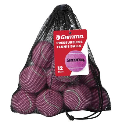 Gamma Pressureless Tennis Balls for Tennis Practice and Lessons, Longer-Term Durability and More Bounce Than Standard Tennis Balls, Pink, Bag of 12