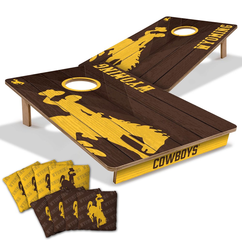 YouTheFan NCAA Wyoming Cowboys 2 x 3 Wood Cornhole Game with Logo Bags
