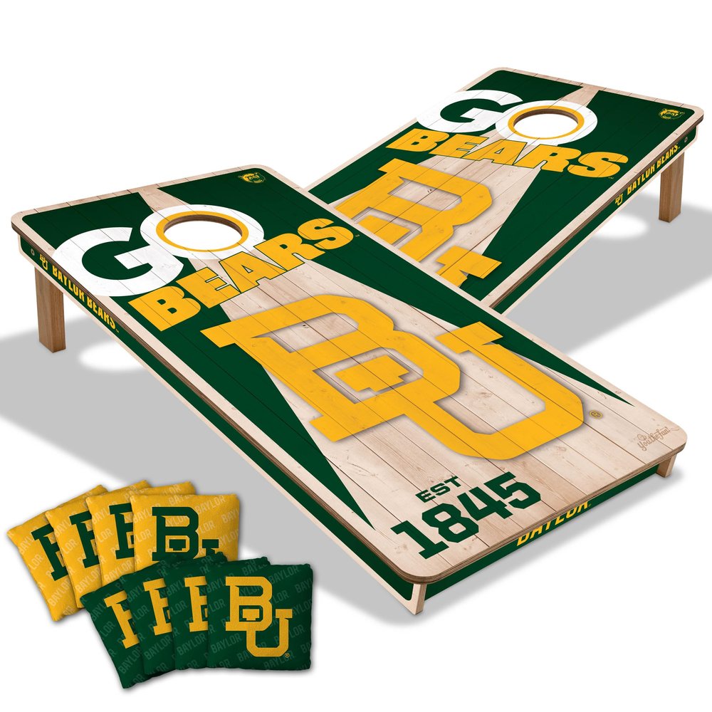 YouTheFan NCAA Baylor Bears 2 x 4 Professional Wood Cornhole Game with Logo Bags