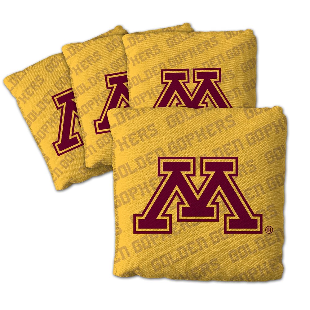 YouTheFan Officially-Licensed NCAA Minnesota Golden Gophers Set of 4 Cornhole Bags - All Weather Regulation 6 x 6 Size - 16oz Weight - Designed in USA