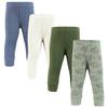 Hudson Baby Unisex Baby Thermal Tapered Ankle Pants 4pk, Sage Dinosaur, 3-6 Months view 1
