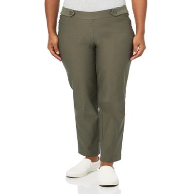 Briggs New York Women's Pull On Straight Leg Magic Pant, Olive, 16
