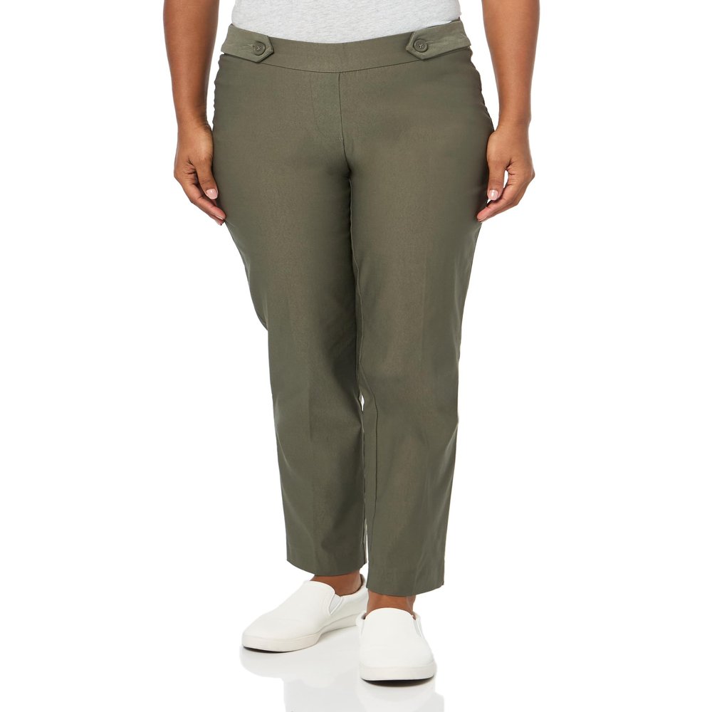 Briggs New York Women's Pull On Straight Leg Magic Pant, Olive, 16