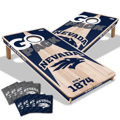 YouTheFan NCAA Nevada Wolf Pack 2 x 4 Professional Wood Cornhole Game with Logo Bags