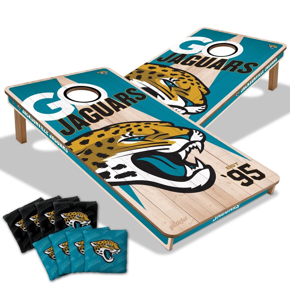 YouTheFan NFL Jacksonville Jaguars 2 x 4 Professional Wood Cornhole Game with Logo Bags
