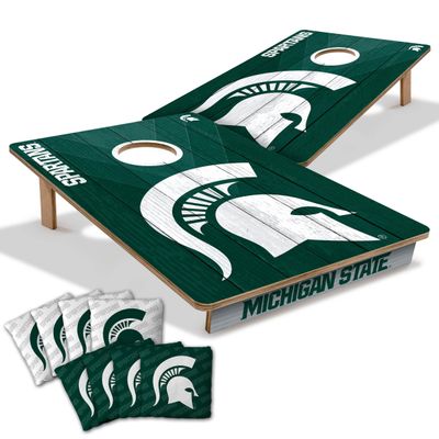 YouTheFan NCAA Michigan State Spartans 2 x 3 Wood Cornhole Game with Logo Bags