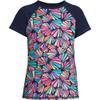 Lands' End Girls Chlorine Resistant Short Sleeve Crewneck Rash Guard Deep Sea Navy Fun Shells Kids X-Small view 3