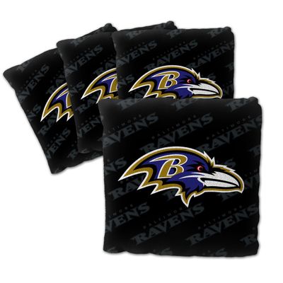 YouTheFan Officially-Licensed NFL Baltimore Ravens Set of 4 Cornhole Bags - All Weather Regulation 6 x 6 Size - 16oz Weight - Designed in USA