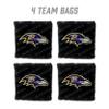 YouTheFan Officially-Licensed NFL Baltimore Ravens Set of 4 Cornhole Bags - All Weather Regulation 6 x 6 Size - 16oz Weight - Designed in USA view 2