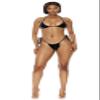Forplay Standard Quintana Roo Triangle Bikini Set - Two Piece Swimsuit - Bathing Suit Set with Triangle Top & Tie-Side Bottom Black view 3