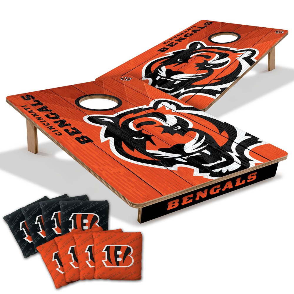 YouTheFan NFL Cincinnati Bengals 2 x 3 Wood Cornhole Game with Logo Bags