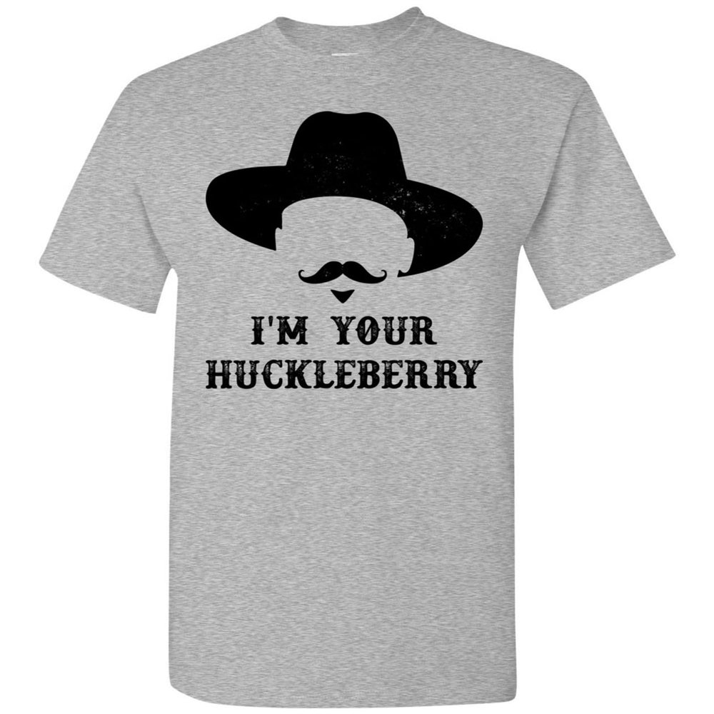 Absurd Ink I'm Your Huckleberry Doc Holliday T-Shirt (US, Alpha, 5X-Large, Regular, Regular, Sports Grey)