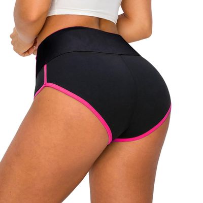 ALWAYS Booty Shorts for Women High Waisted Soft Yoga Gym Shorts Stripe Black Neon Pink S