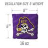 YouTheFan Officially-Licensed NCAA East Carolina Pirates Set of 4 Cornhole Bags - All Weather Regulation 6 x 6 Size - 16oz Weight - Designed in USA view 3