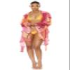 Forplay Women's Standard Nayarit Chiffon Tie Front Pool Tunic, Fuchsia Multi Marble, Large view 4