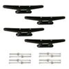 ISURE MARINE 4 Pack Boat Cleats Black Nylon Dock Cleat Kayak Cleat,4/6/8 inch with Fasteners view 1