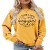 Pifnxtamy Sweatshirts for Women I Haven't Been Everywhere But It's On My List Graphic Tee Soft Comfy Crewneck Tops Yellow view 1