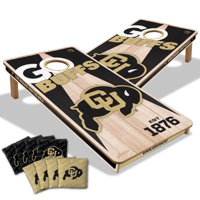 YouTheFan NCAA Colorado Buffaloes 2 x 4 Professional Wood Cornhole Game with Logo Bags