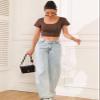 Yeawinta Crop Tops for Women Workout Tshirt Cotton Short Sleeve T Shirts Cropped Basic Tees Cute Fitted Gym Yoga Clothes 3 Pack Black/Emerald Green/Coffee S view 4
