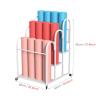 SOYDAN Rolling Large Yoga Mat Rack Floor Stand, Metal Exercise Equipment Organizer with Wheels, for Foam Roller/Yoga Strap/Exercise Mats/White/60*65*95Cm view 2