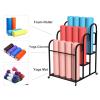 SOYDAN Rolling Large Yoga Mat Rack Floor Stand, Metal Exercise Equipment Organizer with Wheels, for Foam Roller/Yoga Strap/Exercise Mats/White/60*65*95Cm view 3