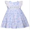 Bonnie Jean Girls 3M-6X Embroidered Smocked Panel Dress (Blue Toile, 3-6M) view 1