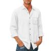 Men Long Sleeve Lapel Denim Shirts Lightweight Work Cowboy Shirt Button Slim Fit Casual Jean Jacket (White,Large) view 1
